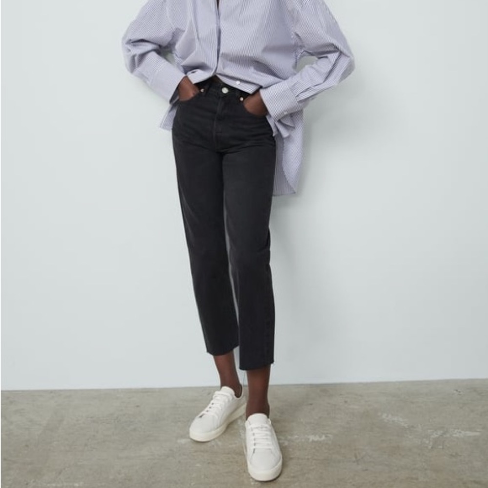 Zara Black Denim Hi Rise Jeans